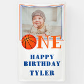 EEN basketbal Kinder foto 1e verjaardag Spandoek (Verticaal)