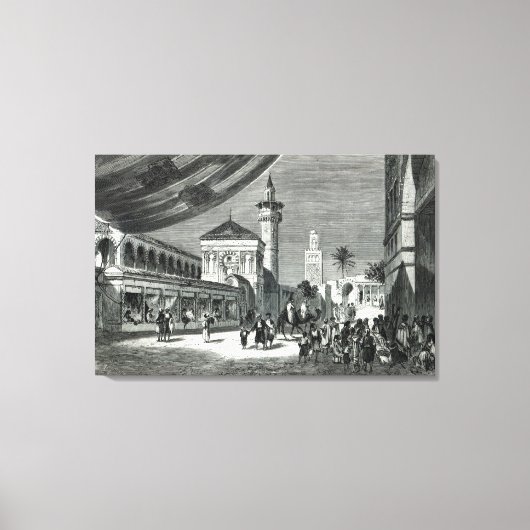 Een Bazaar in Tunis Canvas Afdruk (Voorkant)