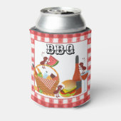 Een BBQ, eten en mieren koeler (Blikje Achterkant)