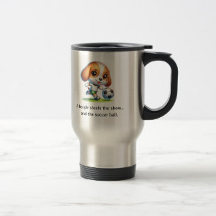 Een beagle steelt het show reisbeker