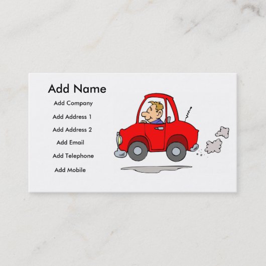 Een Bedrijfs/Profielkaart voor een monteur of auto Visitekaartje (Voorkant)