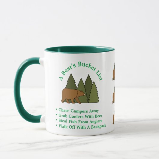 Een Beer Bucket List Funny Camping Mok (Links)