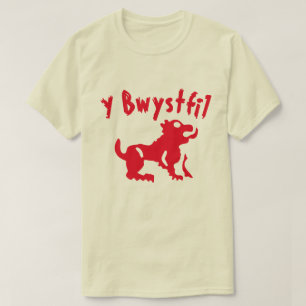 Een beest met tekst van bwystfil t-shirt