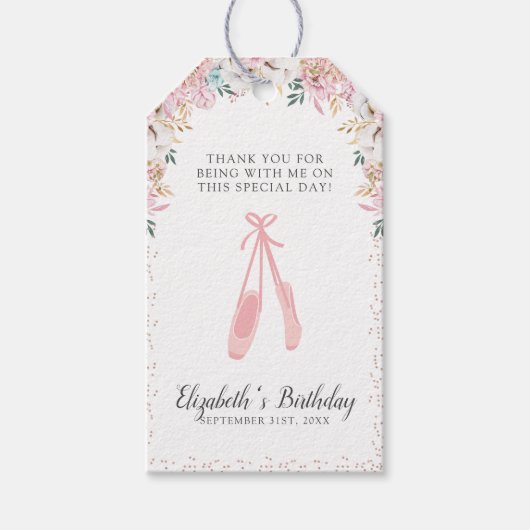 Een beetje Ballerina bedankt Cadeaulabel (Voorkant)