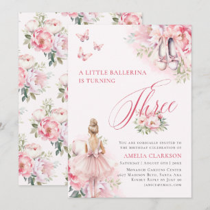 Een beetje Ballerina Swan Lake Derde Verjaardag Kaart