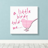 Een beetje Birdy vertelde me 12 "x 12" canvas (roz (Insitu (Houten vloer))