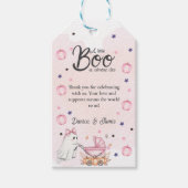 Een beetje boe is bijna te wijten aan roze Baby sh Cadeaulabel (Voorkant)
