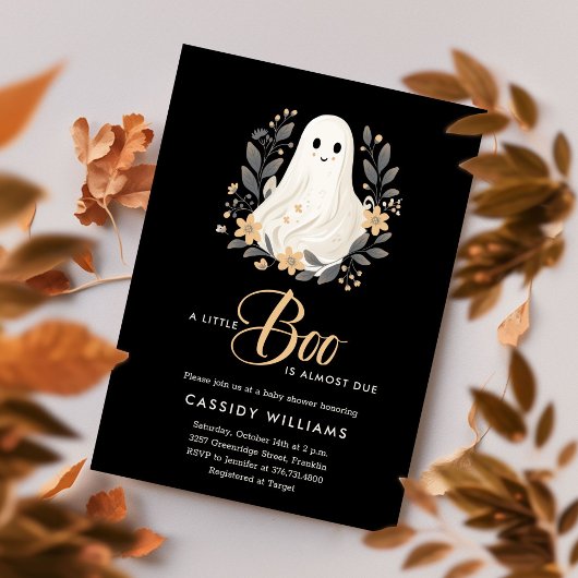 Een beetje Boho Ghost Halloween Baby shower Kaart