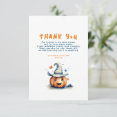 Een beetje boo pompoen schattig halloween dank je bedankkaart (Staand voorkant)