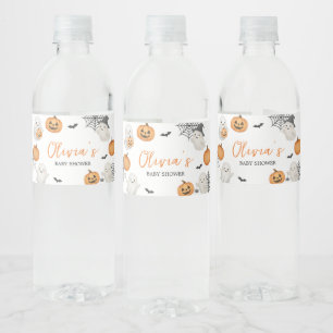 Een beetje Boo Pumpkin Halloween Baby shower Waterfles Etiket