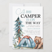 Een beetje Camper Forest Baby shower Invitation Kaart (Voorkant)