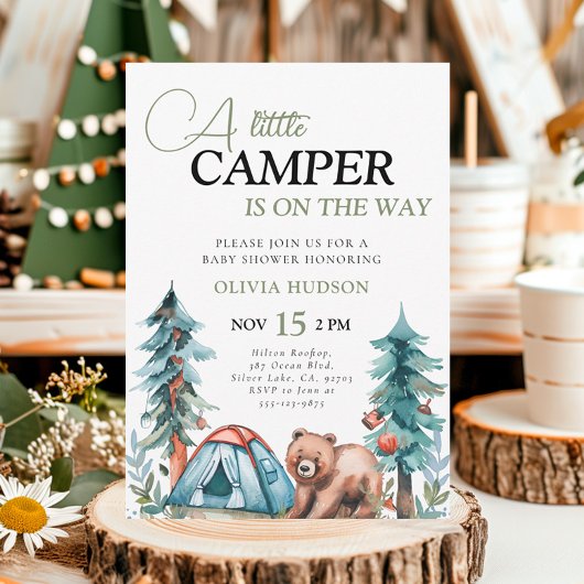 Een beetje Camper Forest Baby shower Invitation Kaart
