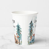 Een beetje Camper Forest Baby shower Papieren Bekers (Rechts)