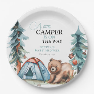 Een beetje Camper Forest Baby shower Papieren Bordje