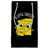 Een beetje cheesy grappig eten Pun Dark BG Klein Cadeauzakje (Voorkant)