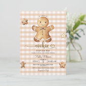 Een beetje Cookie Winter Gingerbread Baby shower Kaart (Staand voorkant)