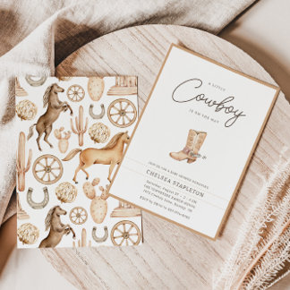 Een beetje Cowboy Western Rodeo Baby shower Kaart