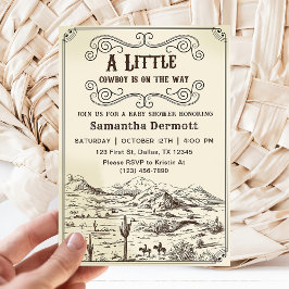 Een beetje Cowboy Western Rodeo Baby shower Kaart