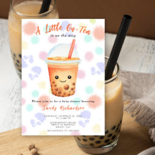 Een beetje Cu-Tea Bubble Tea Baby Shower Kaart