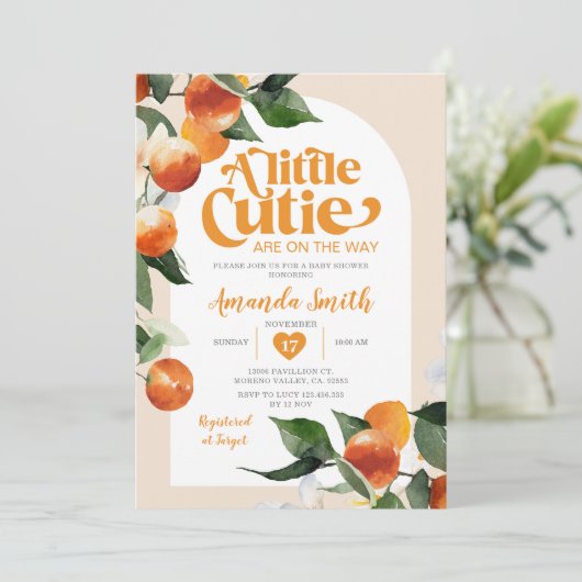 Een beetje cutie is op de weg Sinaasappel Tropical Kaart (Staand voorkant)