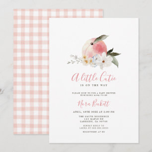 Een beetje Cutie Peach Baby shower Invitation Kaart