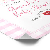 Een beetje Cutie Pie Pink Plaid Cherry Welkomstbor Poster (Hoek)