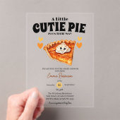 Een beetje Cutie Pumpkin Pie Autumn Herfst Baby sh Acryl Uitnodigingen (Insitu (Draagbaar))