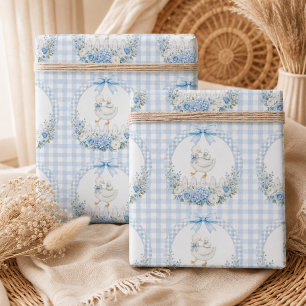 Een beetje domme gans Blue Cottagecore  Cadeaupapier
