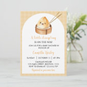 Een beetje Dumpling Baby shower Uitnodiging (Staand voorkant)