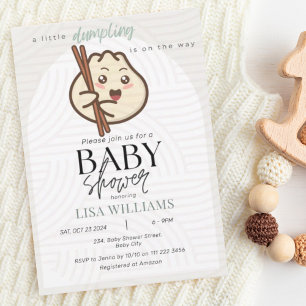 Een beetje Dumpling Bao Neutral Asian Baby shower Kaart