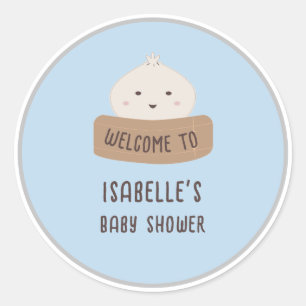 Een beetje dumpling is onderweg welkom ronde sticker