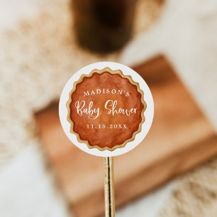 Een beetje een schattige taart herfst pompoen baby ronde sticker