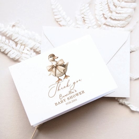 Een beetje eendje  Baby shower Bedankkaart