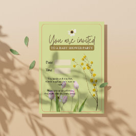 Een beetje Elegant Wildflower Meisje Baby shower Kaart