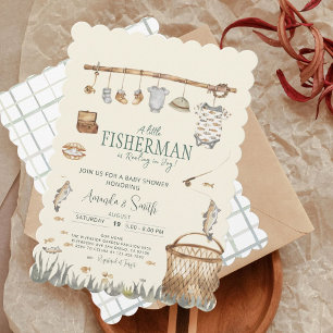 Een beetje Fisherman Waterverf Gevist Baby shower Kaart