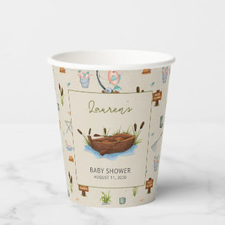 Een beetje Fisherman Waterverf Script Baby shower Papieren Bekers