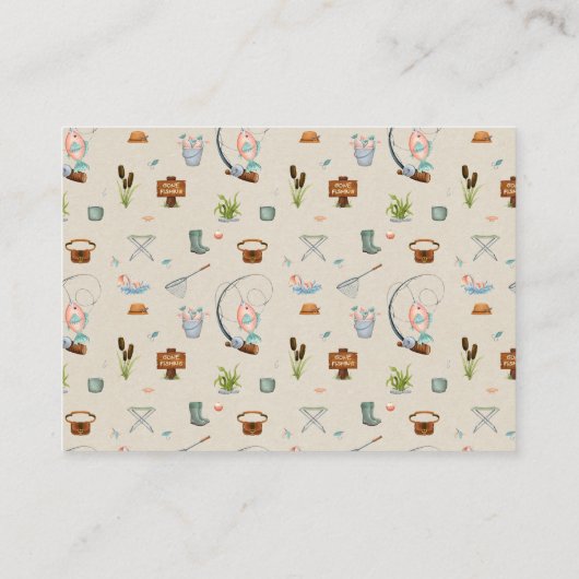 Een beetje Fisherman Waterverf Script Luier Raffle Informatiekaartje (Achterkant)