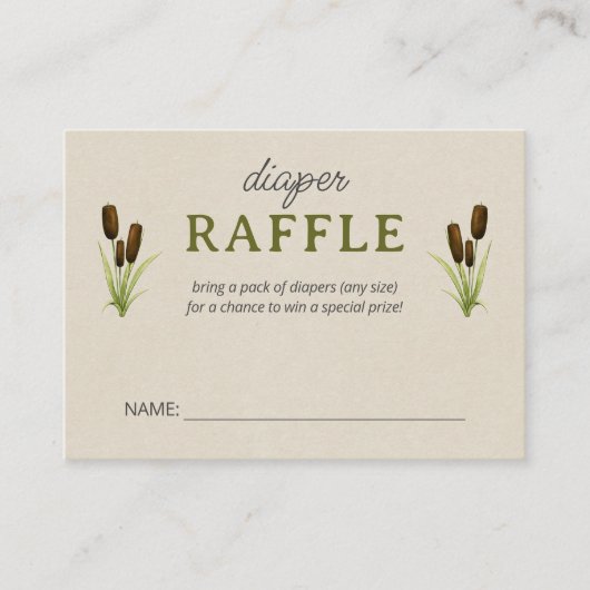 Een beetje Fisherman Waterverf Script Luier Raffle Informatiekaartje (Voorkant)