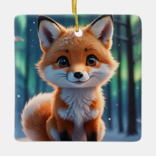 Een beetje foxy keramisch ornament