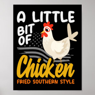Een Beetje Gebakken Kip Zuidelijke Stijl Tellen Poster