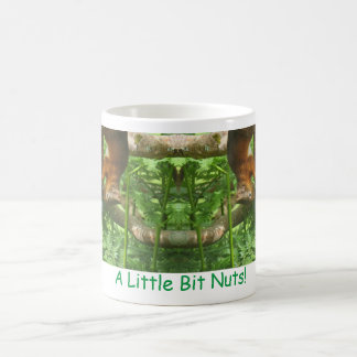 "Een beetje gek", ondersteboven rode eekhoorns. Koffiemok