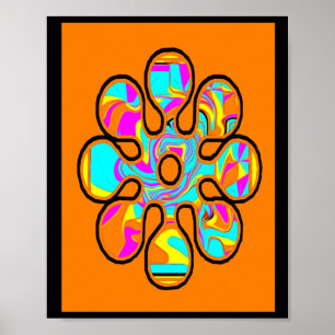 Een beetje hippie. Bloemenpatroon. Heldere kleur Poster