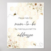 Een beetje Honey Bee Baby shower Envelope Station Poster (Voorkant)