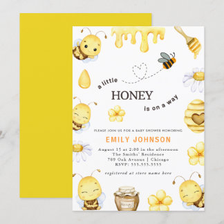 Een beetje Honey Bee Baby shower Invitation Kaart