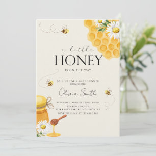 Een beetje Honey Bee Honeycomb Baby shower Kaart