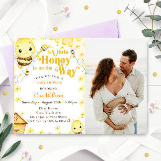 Een beetje honing is op de weg Baby shower foto Kaart