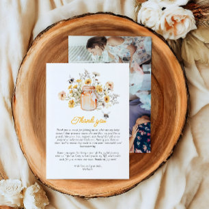 Een Beetje Honing Onderweg Aquarel Baby Shower Bedankkaart
