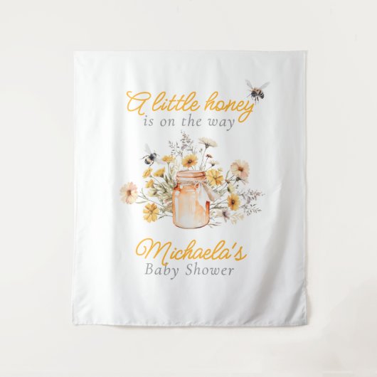 Een beetje honing op de weg Waterverf Baby shower Wandkleed (Voorkant)