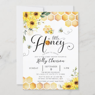Een beetje honing zonnebloem Baby shower Kaart