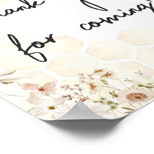 Een beetje honingbij Bedankt voor je komst Poster (Hoek)